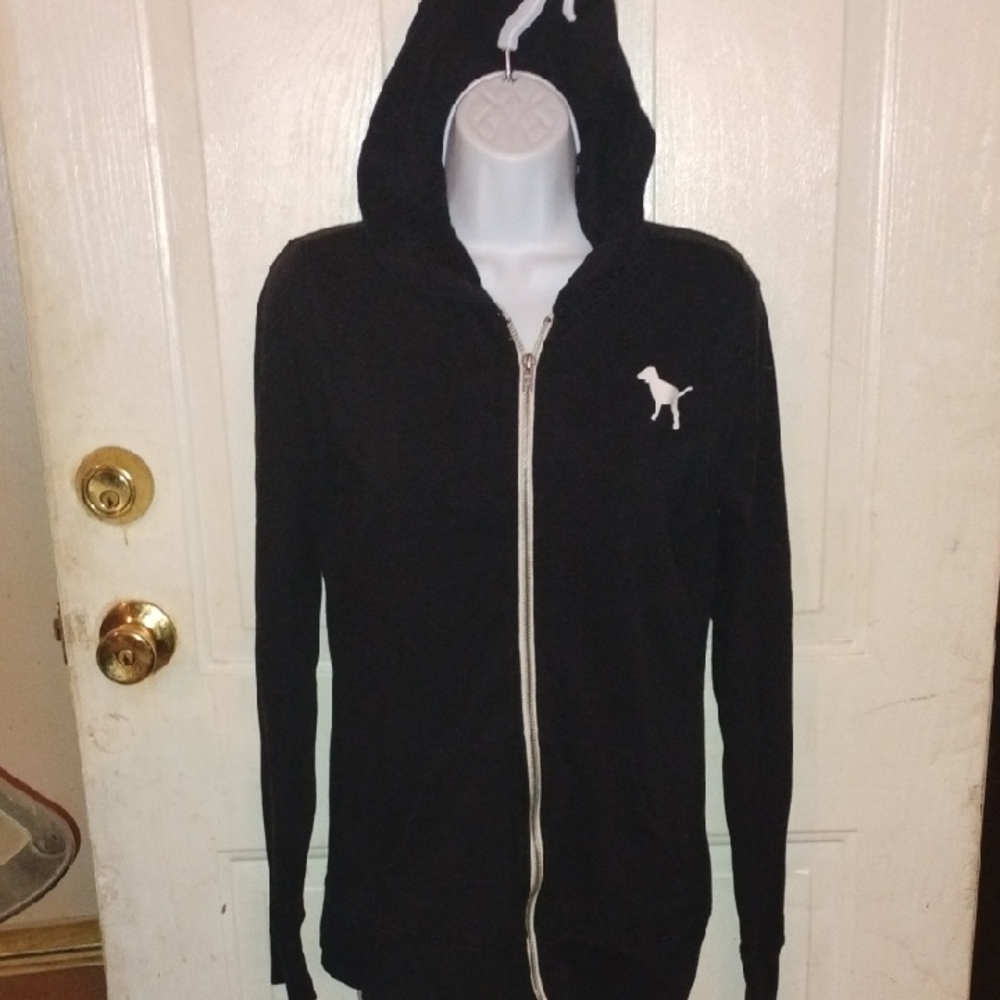 PINK Victoria's Secret Black Zip-Up Hoodie